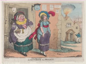 Lançamento de uma fragata, [1 de Fevereiro de 1809], reimpressão, [1 de Fevereiro de 1809], reimpressão. de Thomas Rowlandson