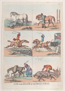 Vida e Morte do Cavalo de Corrida, [25 de Setembro de 1811], reimpressão, [25 de Setembro de 1811], reimpressão. de Thomas Rowlandson