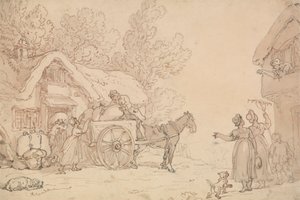 Carregamento de sacos para um carrinho de Thomas Rowlandson