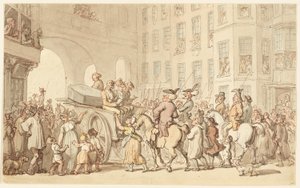 Cena de Londres: Malfeitores a caminho de Tyburn de Thomas Rowlandson