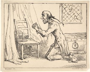 Homem a rezar de Thomas Rowlandson