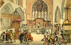"Casamento do Dr. Dicky Bend de Thomas Rowlandson