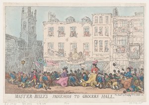 Procissão do Mestre Billy para Grocers Hall, 8 de março de 1784., 8 de março de 1784. de Thomas Rowlandson