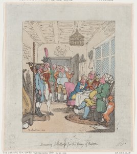 Medindo Substitutos para o Exército de Reserva, 1805., 1805. de Thomas Rowlandson