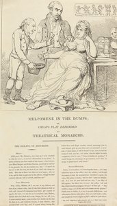 Melpómene em baixo; ou, As brincadeiras infantis defendidas pelos monarcas do teatro de Thomas Rowlandson