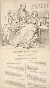 Melpómene em Baixa; ou, As Brincadeiras de Criança Defendidas pelos Monarcas do Teatro de Thomas Rowlandson