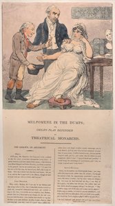 Melpomene nos lixões, ou brincadeira de criança defendida por monarcas teatrais, 1804., 1804. de Thomas Rowlandson