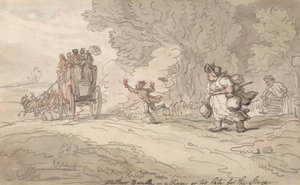A mãe enfurecida ou Já é tarde demais para subir ao palco de Thomas Rowlandson