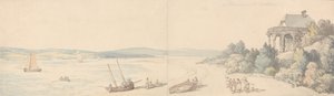 A Casa de Campo do Sr. Drummond, East Cowes, Ilha de Wight de Thomas Rowlandson