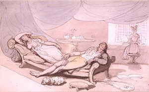 Música em casa (caneta e tinta, aguarela) de Thomas Rowlandson