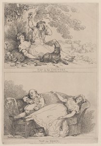 Cochilo no campo, cochilo na cidade, 1785., 1785. de Thomas Rowlandson
