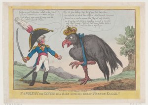 Napoleon The Little in a Rage com sua grande águia francesa !!, 20 de setembro de 1808., 20 de setembro de 1808 de Thomas Rowlandson