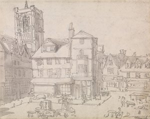 Praça do Mercado de Norwich de Thomas Rowlandson