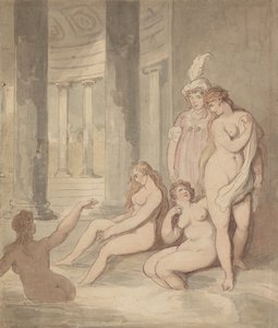 Ninfas num banho romano de Thomas Rowlandson