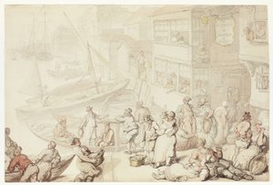 Fora do Salutation Inn, Greenwich de Thomas Rowlandson