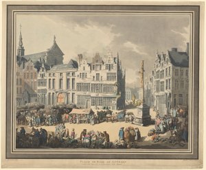 Place de Meir em Antuérpia de Thomas Rowlandson