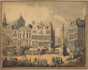 Praça de Meir, em Antuérpia de Thomas Rowlandson