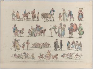 Placa 6, Esboços de Figuras, Paisagens e Gado... para o Uso dos Aprendizes, Ju..., 20 de junho de 1790. de Thomas Rowlandson
