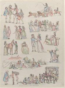 Placa 7, Esboços de Figuras, Paisagens e Gado... para o Uso dos Aprendizes, Ju..., 27 de junho de 1790. de Thomas Rowlandson