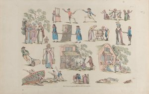 Placa 8, Esboços de Figuras, Paisagens e Gado... para o Uso de Aprendizes, Ju..., 20 de junho de 1790. de Thomas Rowlandson