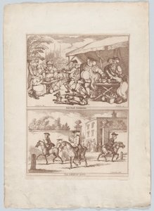 Pot Fair Cambridge e The College Gate, 1780-90., 1780-90. de Thomas Rowlandson