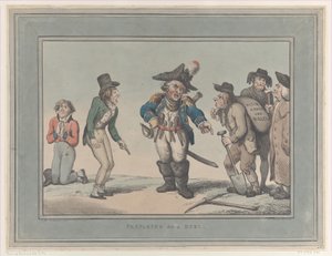 Preparando-se para um duelo, 12 de janeiro de 1795., 12 de janeiro de 1795. de Thomas Rowlandson
