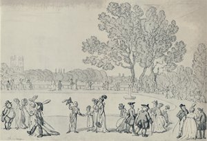 Passeio no parque verde, 1808, 1920 de Thomas Rowlandson