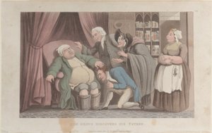 Quae Genus descobre seu pai, de The History of Johnny Quae Genus, The Li..., 1 de janeiro de 1822. de Thomas Rowlandson