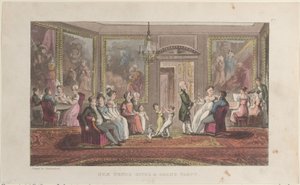 Quae Genus dá uma grande festa, de The History of Johnny Quae Genus, The Li..., 1 de fevereiro de 1822. de Thomas Rowlandson