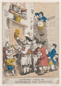 Quarterly Dunns, ou Clamorous Tax Gatherers, 3 de fevereiro de 1805., 3 de fevereiro de 1805. de Thomas Rowlandson