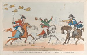 Transparência de R. Ackermann sobre a vitória de Waterloo, 1º de junho de 1815., 1º de junho de 1815. de Thomas Rowlandson