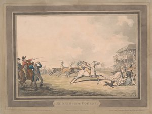 Corrida [conjunto de seis]:  5. Sair da pista de Thomas Rowlandson