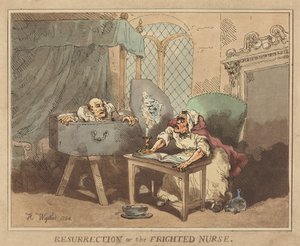 A Ressurreição, ou A Enfermeira Aterrorizada de Thomas Rowlandson