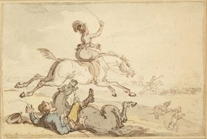 Cavaleiro jogado em uma caçada de Thomas Rowlandson