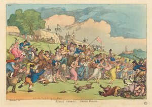 Esportes Rurais. Corrida de bata de Thomas Rowlandson