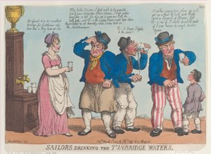 Marinheiros bebendo as águas de Tunbridge, 1º de março de 1815., 1º de março de 1815. de Thomas Rowlandson
