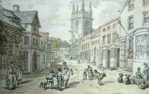 Saint Austle, Cornwall (caneta e aguarela sobre papel) de Thomas Rowlandson