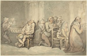Cena numa igreja francesa de Thomas Rowlandson