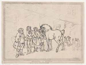 Vendendo um cavalo, 1º de dezembro de 1791., 1º de dezembro de 1791. de Thomas Rowlandson