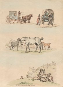 Conjunto de Dezasseis: Esboços de Figura e Paisagens de Thomas Rowlandson