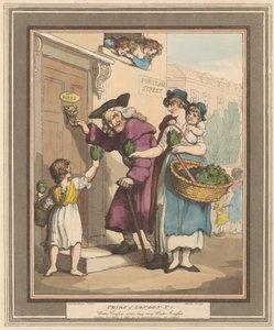 Conjunto de oito (5): Cries de Londres de Thomas Rowlandson