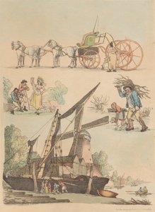 Conjunto de dezasseis: Esboços de Números e Paisagens de Thomas Rowlandson