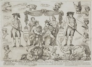 Esboço da Situação Política na Europa, 24 de janeiro de 1786 — Aniversário do Rei da Prússia de Thomas Rowlandson