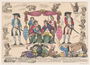 Esboço de Politiks na Europa, aniversário do rei da Prússia, 10 de fevereiro de 1786., 10 de fevereiro de 1786 de Thomas Rowlandson