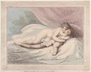 Vênus adormecida abraçando uma criança, 1º de janeiro de 1799., 1º de janeiro de 1799. de Thomas Rowlandson