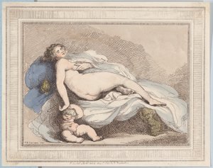 Vênus adormecido e amor, 1799., 1799. de Thomas Rowlandson