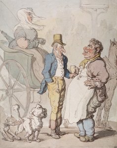 Slender Billy, viajantes tomando refresco (aquarela sobre papel) de Thomas Rowlandson