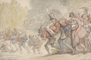 Soldados em marcha de Thomas Rowlandson