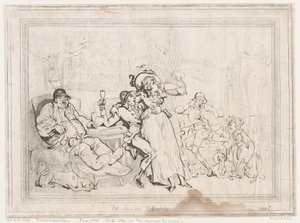 Salão dos Caçadores, ou Caçadores de Raposas a Descansar de Thomas Rowlandson