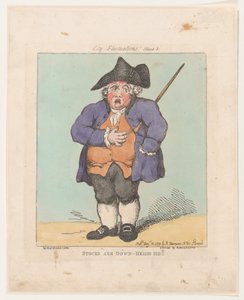 Os estoques estão em baixa - Heigh-Ho !!, 10 de agosto de 1799., 10 de agosto de 1799. de Thomas Rowlandson